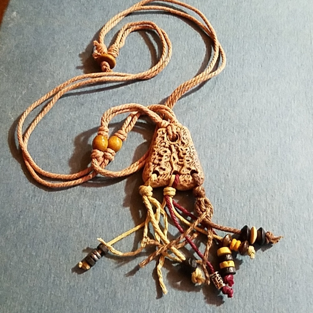 Natural Beaded Adjustable Necklace Handmade
